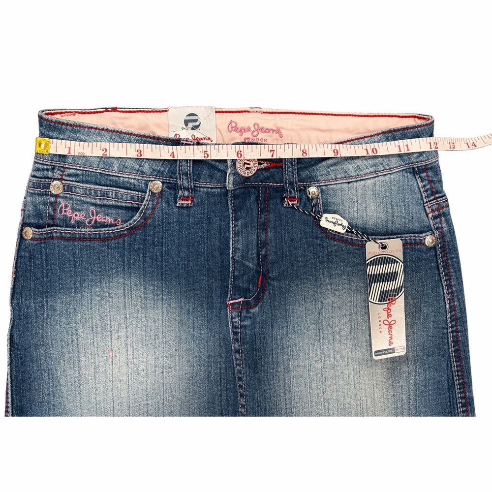 Y2K Pepe Jeans Denim Mini Skirt Juniors size Medium Vintage NWT - Picture 6 of 6